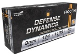 Fiocchi 9APBHP Defense Dynamics Defense 9mm Luger 124 gr Jacketed Hollow Point JHP 50 Per Box