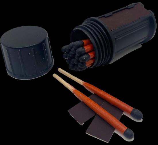 Black Beard Fire Starters MAT Stormproof Matches BlackRed 3 Long 20 Matches