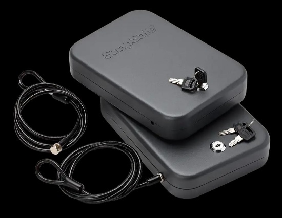 SnapSafe 75201 Lock Box Large Key Entry Black Steel 9.50 L x 6.50 W x 1.75 D 2pk