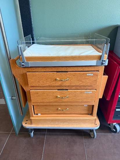 GE Infant Baby Bassinet w/ Wood Cabinet