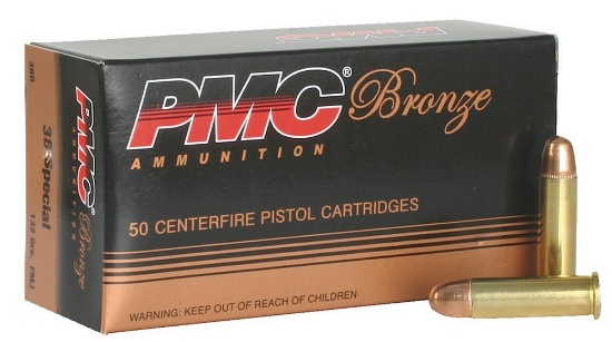 PMC 38G Bronze 38 Special 132 gr 917 fps Full Metal Jacket FMJ 50 Box