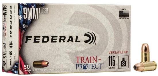Federal TP9VHP1 Train Protect Training 9mm Luger 115 gr Versatile Hollow Point VHP 50 Per Box