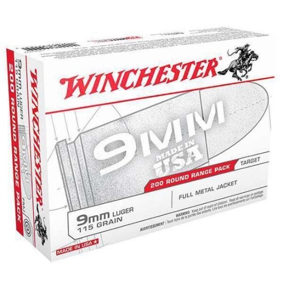 Winchester Ammo Usa9W Usa 9Mm Luger 115 Gr Full Metal Jacket (Fmj) 200 Bx