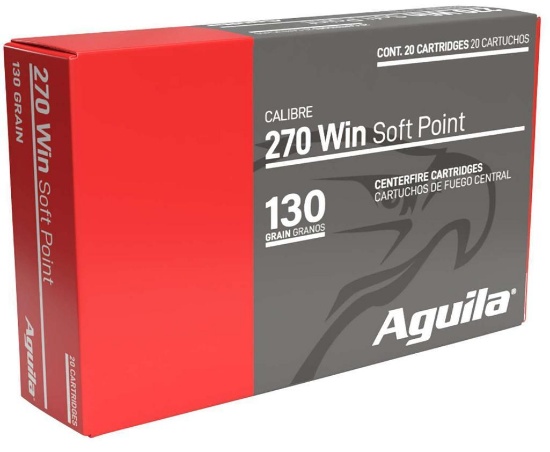 Aguila 8053Ag 270 Win 130 Gr Interlock Boat Tail Soft Point 20 Per Box