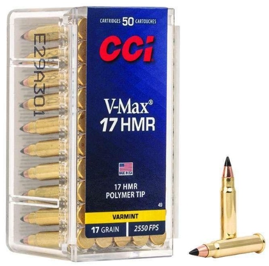 Cci 0049 Varmint 17 Hmr 17 Gr V-Max Polymer Tip 50 Bx