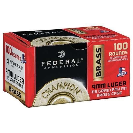 Federal Wm51991 Champion Training 9Mm Luger 115 Gr Full Metal Jacket (Fmj) 100 Bx