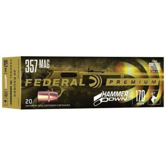 Federal Lg3571 Premium Hammerdown 357 Mag 170 Gr Bonded Hollow Point 20 Bx