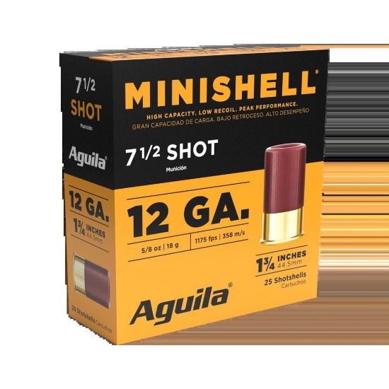Aguila Mini-Shell 12Ga 1.75 5/8Oz #7.5 25Rd 10Bx/Cs