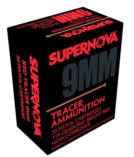 Piney Mountain Ammunition Amo 9Mm 119Gr Fmj Red Tracer 20Rd