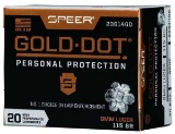 Speer Ammo 23614Gd Gold Dot Personal Protection 9Mm Luger 115 Gr Hollow Point (Hp) 20 Bx