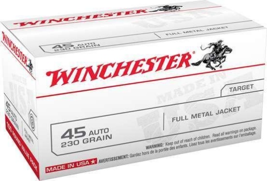 Winchester Ammo Usa45Avp Usa 45 Acp 230 Gr Full Metal Jacket (Fmj) 100 Bx