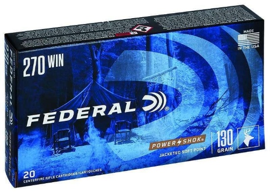 Federal 270A Power-Shok 270 Win 130 Gr Jacketed Soft Point (Jsp) 20 Bx