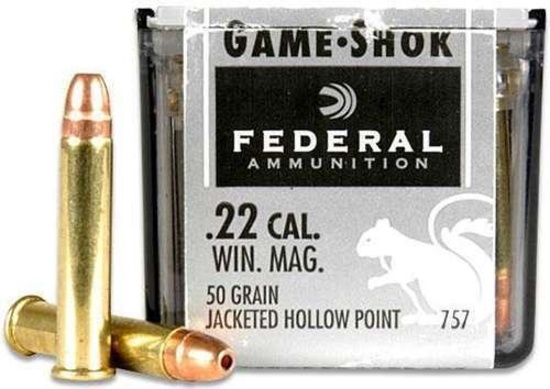 Federal 757 Game-Shok 22 Mag 50 Gr Jacketed Hollow Point (Jhp) 50 Bx