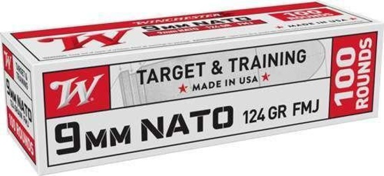 Winchester Nato 9Mm Luger 100Rd 10Bx 124Gr Fmj