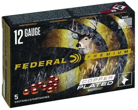 Federal P158000 Premium Vital-Shok 12 Gauge 3 10 Pellets 000 Buck Shot 5 Bx