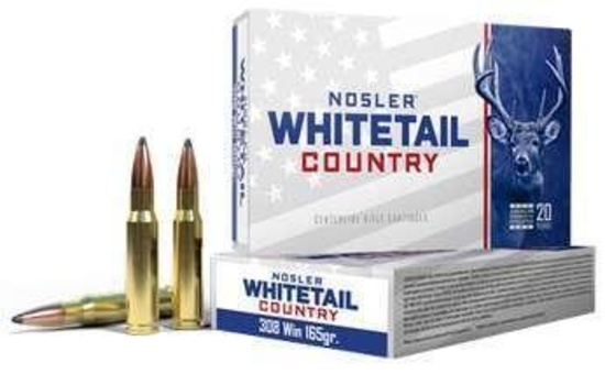 Nosler 40120 Whitetail Country 308Win 165Gr Spitzer Boat Tail 20 Per Box