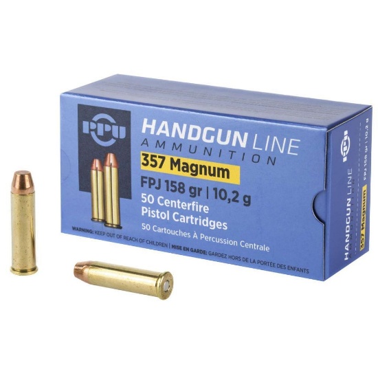 Ppu Pph357Mf Handgun 357 Mag 158 Gr Flat Point Jacketed (Fpj) 50 Bx
