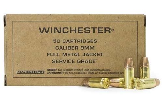 Winchester Ammo Sg9W Service Grade 9Mm Luger 115 Gr Full Metal Jacket (Fmj) 50 Bx