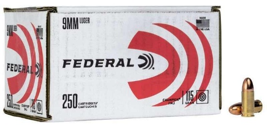 Federal C9115A250 9Mm 115 Gr Full Metal Jacket (Fmj) 250 Per Box