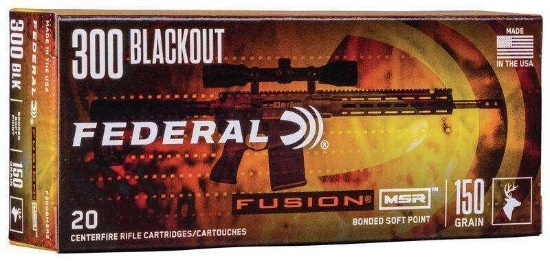 Federal F300Bmsr2 Fusion Msr 300 Blackout 150 Gr Fusion Soft Point 20 Bx