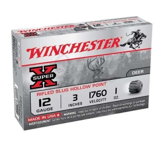 Winchester Ammo X123Rs15 Super-X Rifled Slug Hollow Point 12 Gauge 3 1 Oz 5 Bx