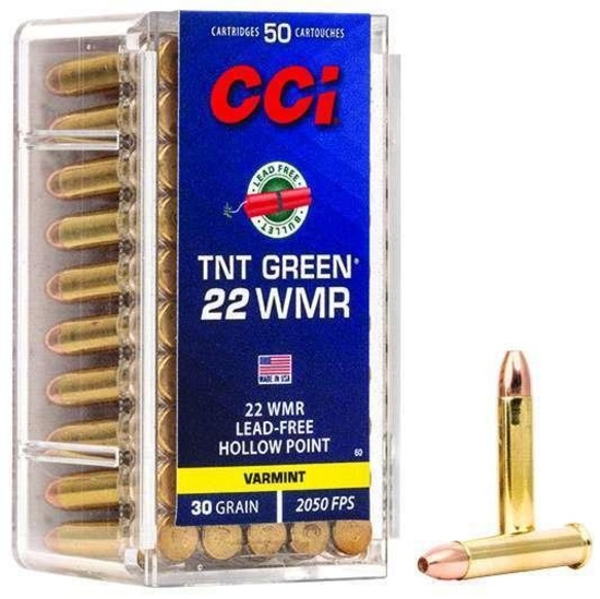 Cci 0060 Varmint Tnt Green 22 Mag 30 Gr Hollow Point (Hp) 50 Bx
