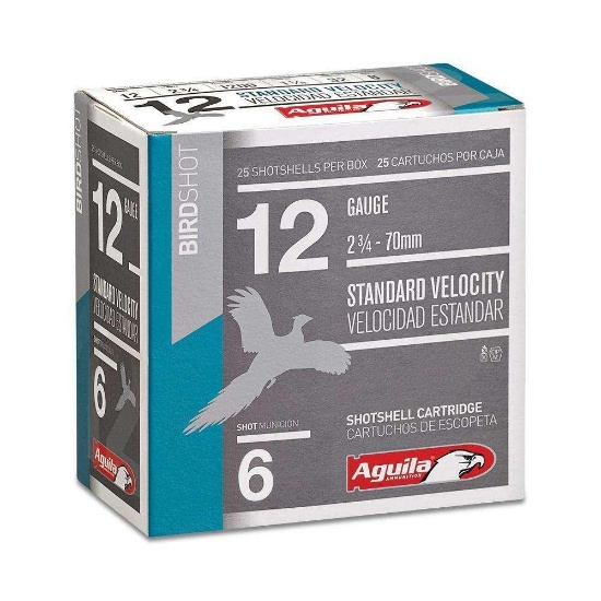 Aguila 1Chb1216 Field 12 Gauge 2.75 1 1/8 Oz 6 Shot 25 Bx