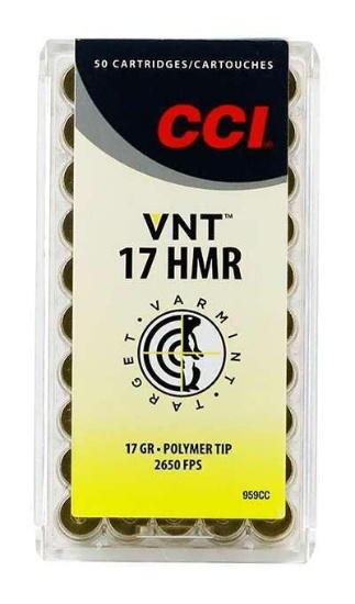 Cci 959Cc Varmint Vnt 17 Hmr 17 Gr Varmint Tipped 50 Bx