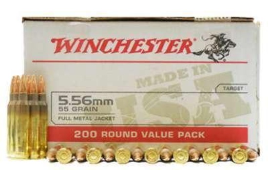 Winchester Ammo Wm193200 Usa 5.56X45Mm Nato 55 Gr Full Metal Jacket (Fmj) 200 Bx