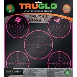 Truglo TG11P6 Tru-See Self-Adhesive Paper 12 x 12 5-Bullseye Black Target Paper w/Black Target &