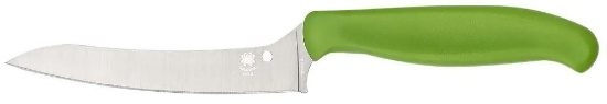 Spyderco K14PGN Z-Cut Pointed 4.40 Fixed Plain Stonewashed CTS BD1N SS Blade, Green Textured