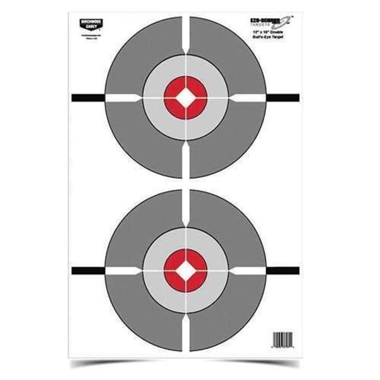Birchwood Casey 37061 EZE-Scorer Double Bull's-Eye Bullseye Paper Target 12 x 18 100 Per Pack