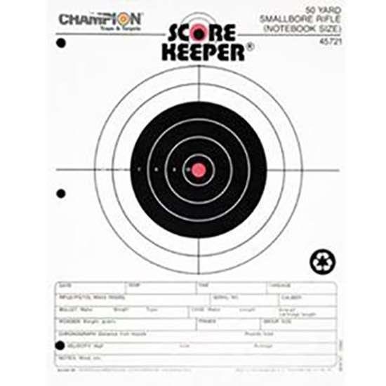 Champion Targets 45721 Scorekeeper Small Bore 50yd Sight-In Bullseye Hanging Paper Target 8.50 x 11