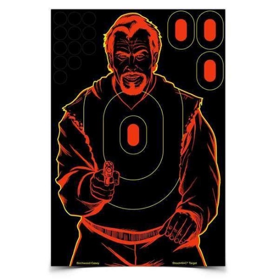 Birchwood Casey 34645 Shoot-N-C Bad Guy Self-Adhesive Paper 12 x 18 Silhouette Black Target Paper