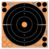 Allen 15316 EZ Aim Splash Self-Adhesive Paper 8 x 8 Bullseye Orange Target Paper w/Black Target 6