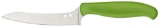 Spyderco K14PGN Z-Cut Pointed 4.40 Fixed Plain Stonewashed CTS BD1N SS Blade, Green Textured