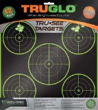 Truglo TG11A12 Tru-See Self-Adhesive Paper 12 x 12 5-Bullseye Black Target Paper w/Green Accents 12