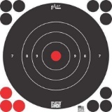 Pro-Shot 8BWHTE6PK SplatterShot Self-Adhesive Paper 8 Bullseye White Target Paper w/Black Target 6
