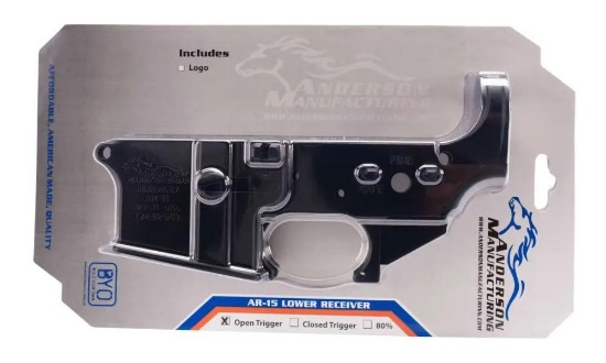 Anderson D2K067A000OP AR-15 Stripped Lower Multi-Caliber Black Hardcoat Anodized