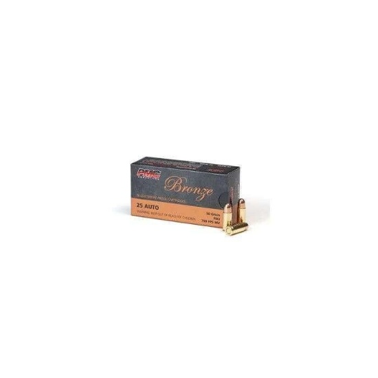 PMC 25A Bronze 25 ACP 50 gr Full Metal Jacket (FMJ) 50 Bx