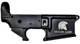 Anderson AM-15 Forged Stripped AR15 Lower Receiver - Black | Spartan Molon Labe Logo | Retail