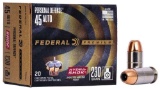 Federal P45Hs1 Premium Personal Defense 45 Acp 230 Gr Hydra-Shok Jacketed Hollow Point 20 Bx