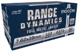 Fiocchi Range Dynamics Amo 7.62X39 123Gr Fmj 50 Rd