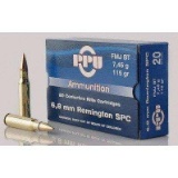 Ppu Pp68F Standard Rifle 6.8 Spc 115 Gr Full Metal Jacket Boat Tail (Fmjbt) 20 Bx