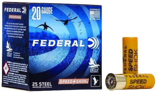 Federal Wf2084 Speed-Shok Waterfowl 20 Gauge 2.75 3/4 Oz 4 Shot 25 Bx