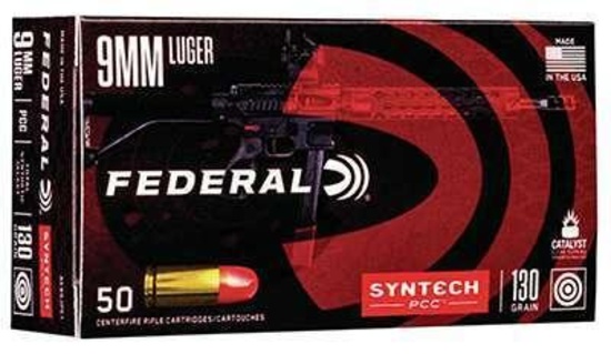 Federal Ae9Sjpc1 American Eagle 9Mm Luger 130 Gr Total Syntech Jacket Flat Nose (Tsjfn) 50 Bx