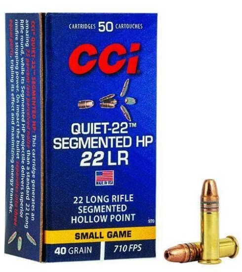 Cci 970 Quiet-22 22 Lr 40 Gr Segmented Hollow Point 50 Bx
