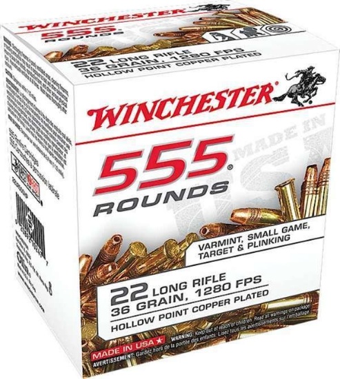 Winchester - 555 - .22LR 36GR CPHP - 555 Rounds