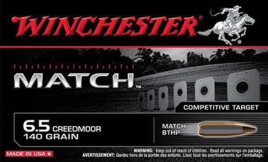 Winchester - MATCH - 6.5 Creedmoor 140GR BTHP - 20 Rounds