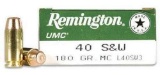 Remington - UMC - .40 S&W 180GR FMJ - 50 Rounds